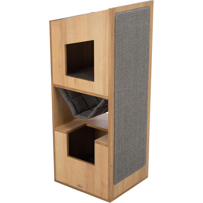 Будиночок для котів TRIXIE CityStyle 105 см, коричневий/сірий – сучасний котячий будиночок з гамаком та зручним лежанком – міцний та комфортний, 44725