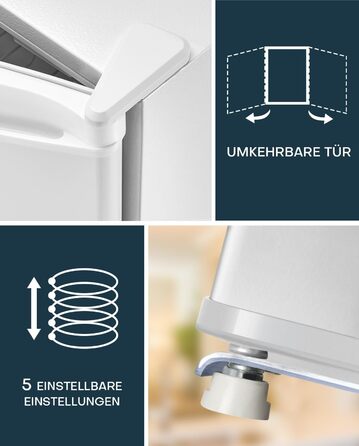 Upstreman 46L Mini Fridge with Freezer, Adjustable Thermostat, Energy Efficient, Quiet, Compact Refrigerator for Dorm, Office, Bedroom - White