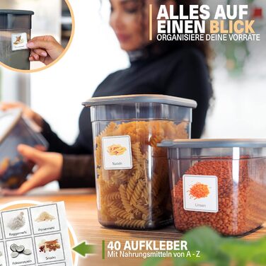 Набір контейнерів для зберігання продуктів з кришкою (12 шт.) – герметичні, кутові, BPA-free. Ідеально для борошна, мюслі, цукру. Органайзери для кухні