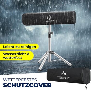 Інфрачервовий обігрівач KESSER® 2500W з пультом дистанційного керування та захисним чохлом, телескопічною стійкою, для тераси та дому
