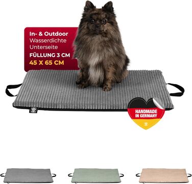 Килимок для собак HS-Hundebett® 45x65 см - Зручний вологостійкий килимок для відпочинку вдома та на вулиці, антрацит, Made in Germany