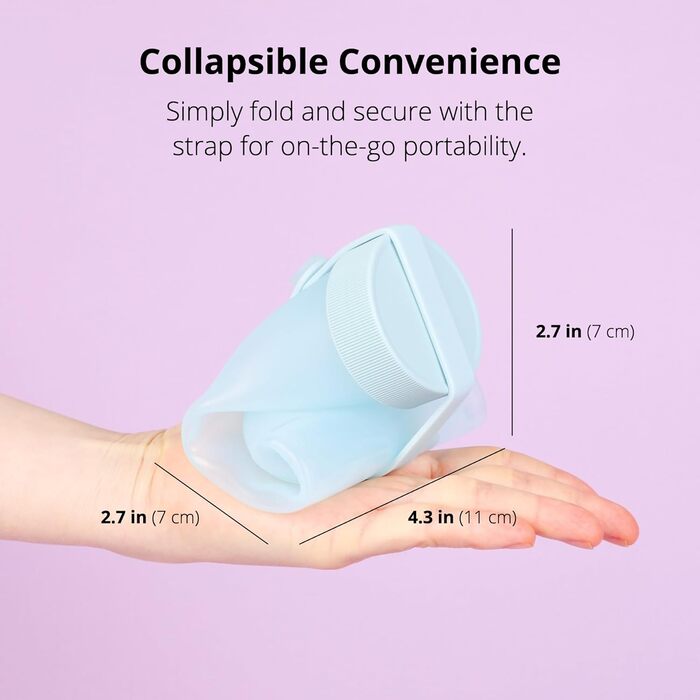 BLUE GINKGO Collapsible Water Bottles [2-Pack] – Lightweight, foldable silicone bottles for travel, hiking, and camping (500ml, Made in Korea, Beige) (492 ml, Blue)