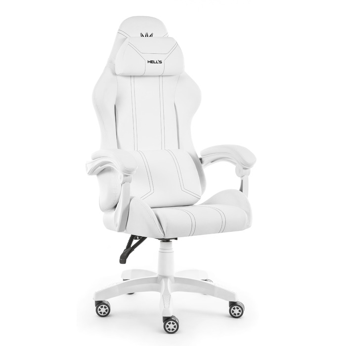 Ігрове крісло HELL'S CHAIR HC-1014 WHITE, біле, екошкіра