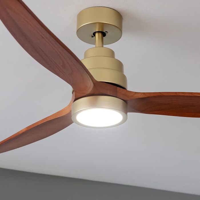 Стельовий вентилятор Cecotec EnergySilence Aero 5275 DarkWood з LED підсвічуванням та пультом, 40W, 52