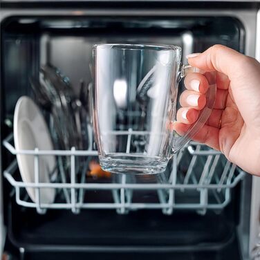 Набір склянок KROSNO 1992: 6 склянок для кави, чаю з ручкою, 300 мл, придатні для миття в посудомийній машині