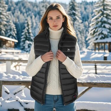 Обогревна жилетка для чоловіків та жінок, 6 зон нагріву, 3 температурні режими, легка, для зимових видів спорту, чорний, EU