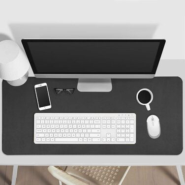 Мис для миші великого розміру Gaming Office, водонепроникний килимок для столу з PU-шкіри, 70x30 см (Чорний + Корковий)