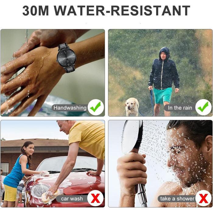 Чоловічий годинник CHEETAH Minimalistische, аналоговий кварц, водостійкий 3 ATM, з шкіряним ремінцем, з датою, спортивний годинник для молоді (Чорний/Чорний)