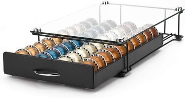 Тримач для капсул Vertuo HiveNets – органайзер для 40 капсул Nespresso VertuoLine, металева сітка, чорний