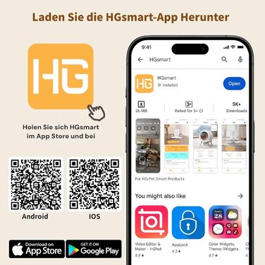 Автоматичний годівниця для котів HoneyGuardian з Wi-Fi та 2/4 мисками, 5G, чорний