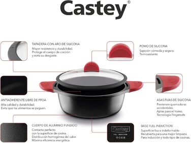 CASTEY IP45 Grill Pans, Aluminium, 45 cm, Black
