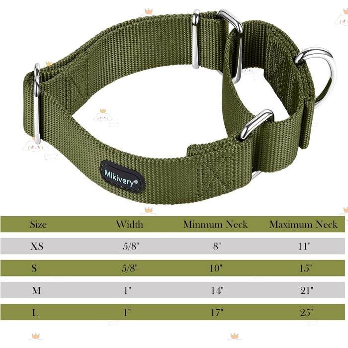 Нашийник для собак Mikivery Marraht Military Green, 35.5-53 см