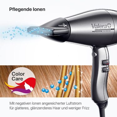 Професійний фен Valera Swiss Silent Jet 8600: 2000W, іонізація, 3 режими, чорний