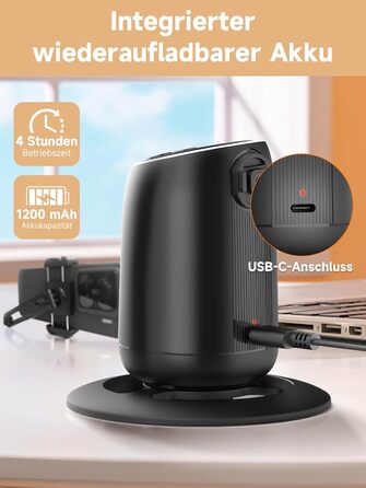 Rollei Easy Creator Desktop: Стабілізатор відео для смартфонів з AI-трекінгом, 360° обертання, вбудований акумулятор, для TikTok Live Streaming