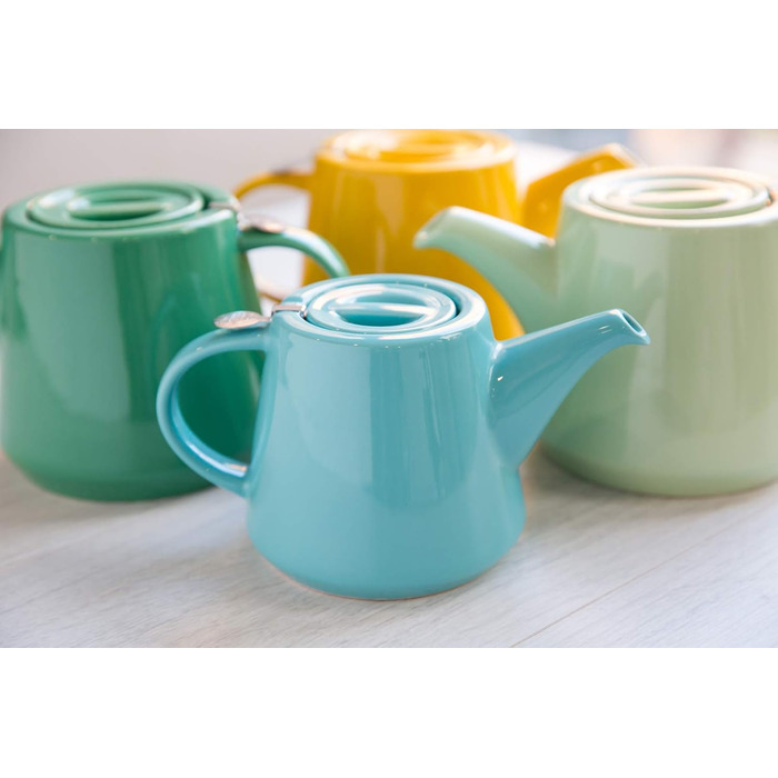 London Pottery Company 78402 Hi-T Teapot Set with Filter and Integrated Drip Tray, Stoneware
