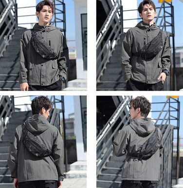 Чоловіча та жіноча поясна сумка Bauchtasche SZSYCN, фанна-пак, чорний камуфляж для спорту, прогулянок, подорожей