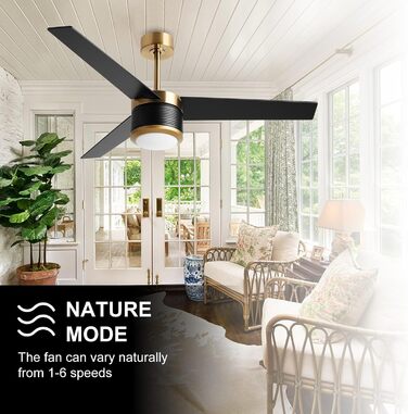 Стеляний вентилятор Reiga з підсвічуванням, 165 см, масивне дерево для зовнішнього використання IP44, регульована LED-лампа та DC-двигун, сумісний з Alexa & Google Home з пультом дистанційного керування (Чорний, Дерев'яний)