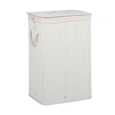 Relaxdays Bamboo Laundry Basket, Square
