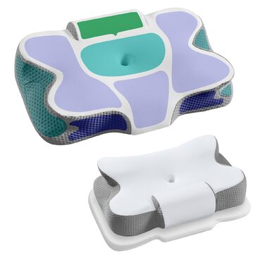 Подушка SONGMICS ергономічна з Memory Foam для сну (біла/сіра), регульована висота, для бокового, спинного та переднього положення
