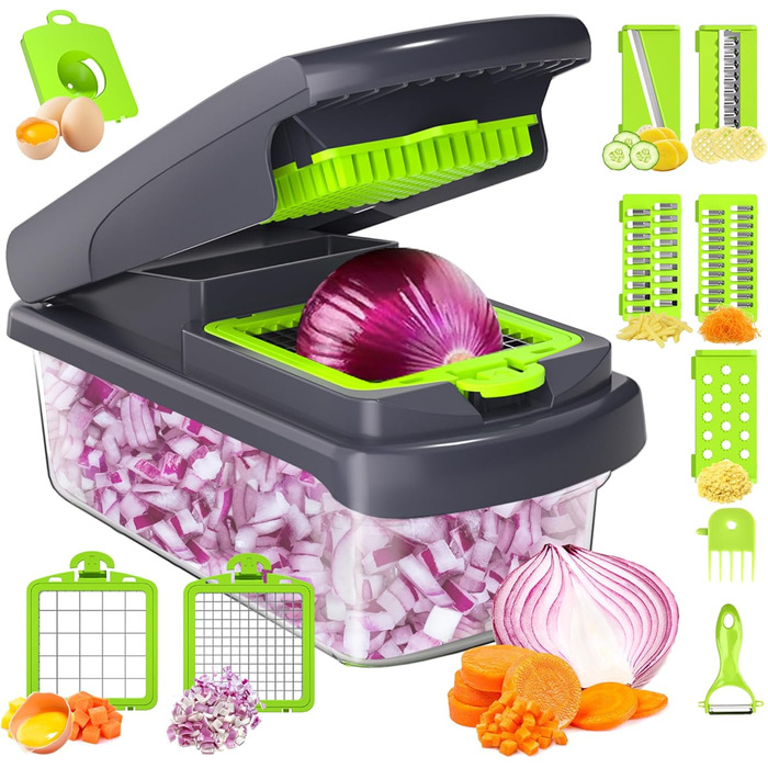 Ручний набір для нарізки овочів Romon 15 в 1: кубики, стрічки, соломка, слайси