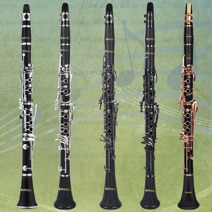 Кларинет KAYATA B з чорним ебонітовим корпусом, нікельовані клавіші, регульована підставка для великого пальця, кейс Deluxe Canvas чорний, нікель