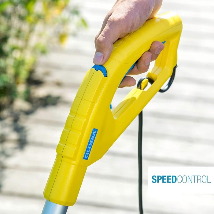 Електрощітка Gloria MultiBrush Speedcontrol — багатофункціональний інструмент для видалення бур'янів, очищення каменю, дерева, швів, підрізки країв газону, аерації та вертикутування, комплект з 2 насадками