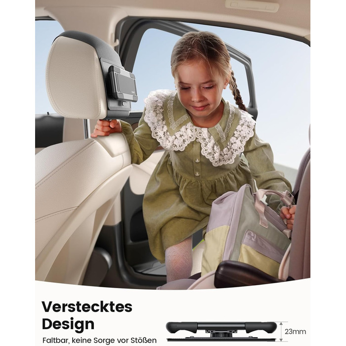 Утримувач для планшету Lamicall у автомобільну підголівник - складний, міцний кріплення для планшету, 360° обертання. Підходить для iPad, Samsung Tab, 6.1-13 дюймів