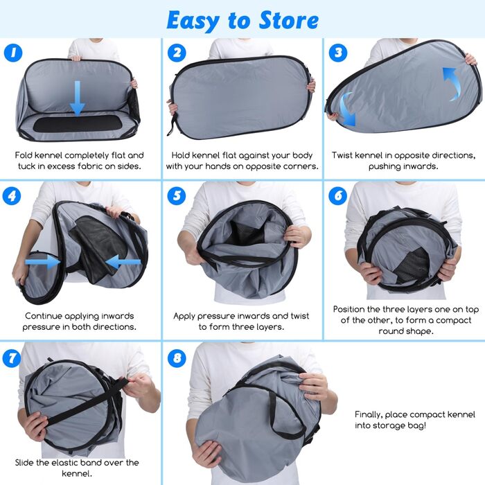 Переносний вольєр для собак та котів у машину Nobleza, складаний вольєр для тварин, 93x54x54 см