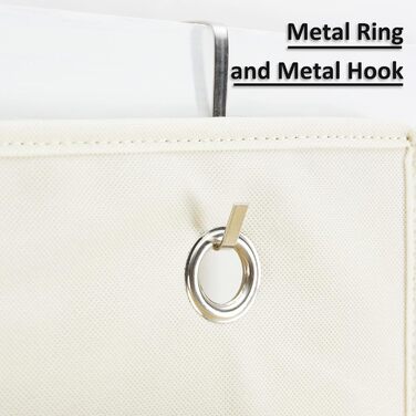 Органайзер для дверей Youdenova з 4 кишенями та 2 гачками, настінна підвісна полиця для зберігання, для ванної, спальні, дитячої кімнати (Бежевий)