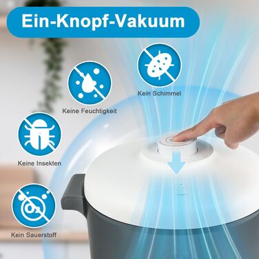 Контейнер для корму EFIL Vakuum – вакуумний контейнер для кормів для собак, котів та птахів, BPA-free, 24 л