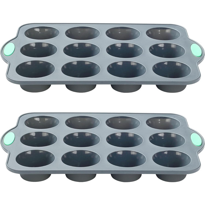 To encounter Silicone Muffin Tins, 2-Pack 12-Cup, Non-Stick Baking Pans, BPA-Free Muffin Tin with Metal-Reinforced Frame for Added Stability