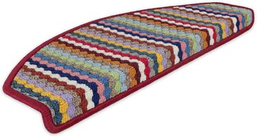 Комплект килимків для сходів Metzker Multistripe, напівкруглі, 16 шт, різнокольорові, протиковзкі