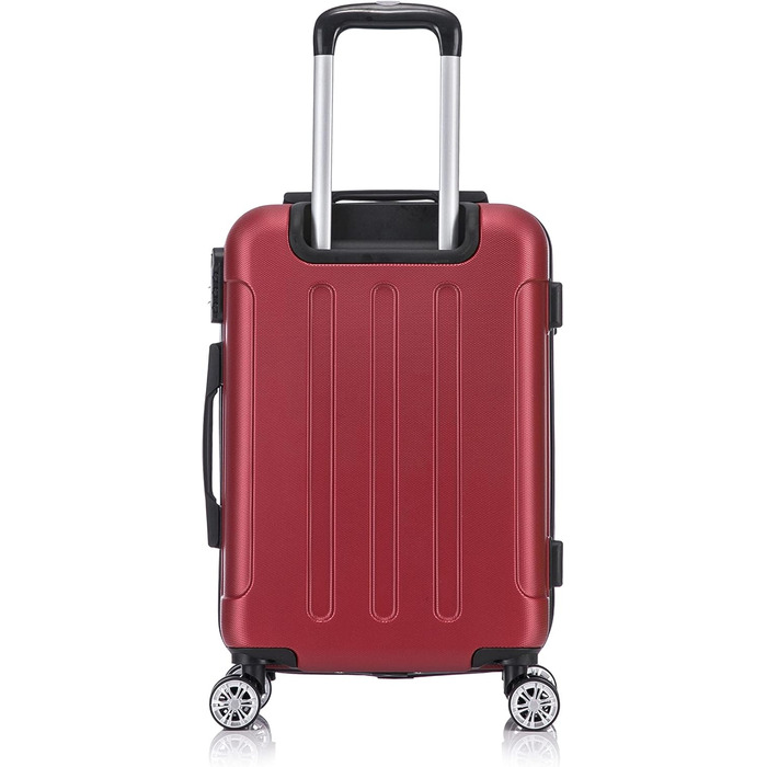 Чемодан Flexot® F-2045, набір 3 шт. (16 кольорів), ручна поклажа, валіза, тріумф, ролер, твердий корпус (M, Рубіново-червоний)