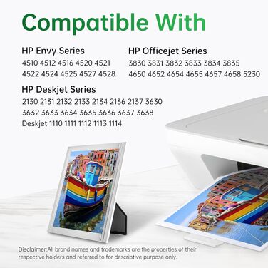 Картриджі 302 XL сумісні з HP (чорний та кольоровий), набір 2 шт. для HP Envy 4520 4522 4525 4510, Deskjet 3630 3636 3638, Officejet 3830 3831 5230