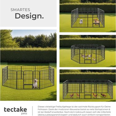 Тектейк вольєр для цуценят, 60 см, 8 граней, чорний - 402502