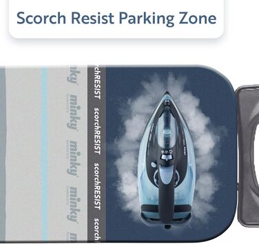 Гладильна дошка Minky Extra широка з підставкою для парогенератора, чорна HH40707103K