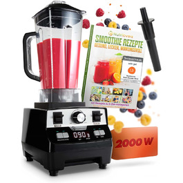 Потужний блендер NUTRI-BLENDER MAX 2000Вт, стаціонарний міксер для смузі, професійний блендер, 2 л Tritan, BPA Free, 9 швидкостей, цифровий таймер, книга рецептів