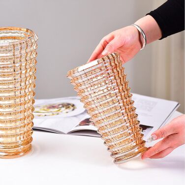 Ваза 23 см Kristallglas - циліндрична ваза з прозорого скла, велика декоративна ваза для квітів та гідропоніки, подарунок на весілля, новосілля