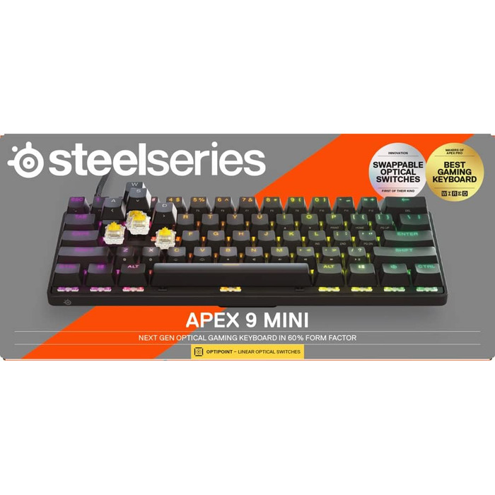 SteelSeries Apex 7 - Механічна ігрова клавіатура з OLED дисплеєм – Німецька (QWERTZ) розкладка – Оптичні перемикачі