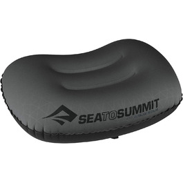 Подушка Sea to Summit Aeros Ultralight, надувна, ультралегка, поліестер 20D, анатомічна, нековзка, для туризму, 36x26x12 см, сіра, 60 г
