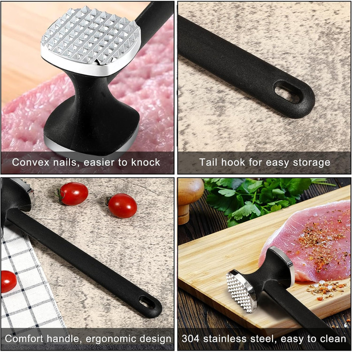 М'ясорубка-молоток Fleischklopfer: для стейків, шніцелів, курки, свинини та яловичини, безпечна для миття в посудомийній машині