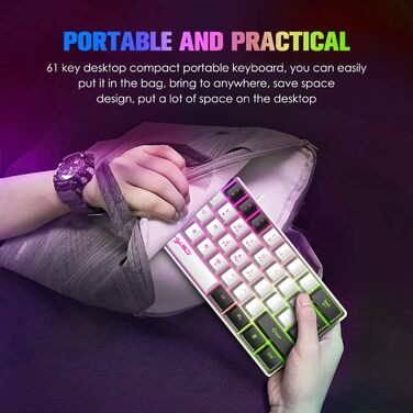 XINMENG Комплект ігрової клавіатури та миші з RGB-підсвічуванням, миспад, 3600 DPI, серія Panda, для PS4/Windows/PC/Mac/Laptop (Білий)