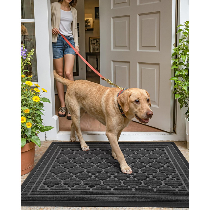 Килимок для дому та вулиці Color G, 43.5 x 75 см, неслизький, миючий, для входу, балкону (сірий)