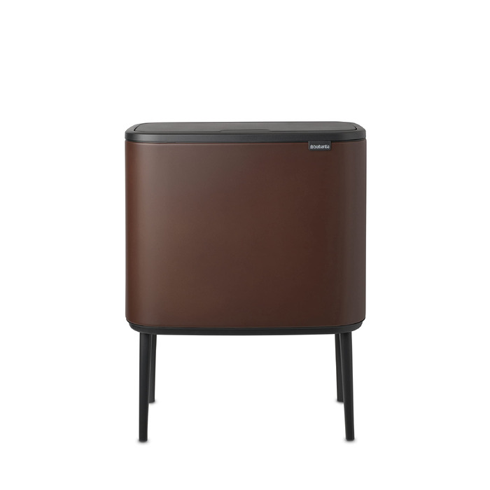 Сміттєвий відер Brabantia Bo Touch Bin на 36 л, металевий, з двома внутрішніми відрами (11л + 23л), колір Mineral Cosy Brown, 54 x 32 x 68 см