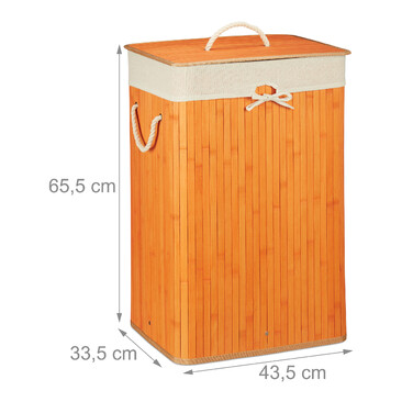 Relaxdays Bamboo Laundry Basket, Square