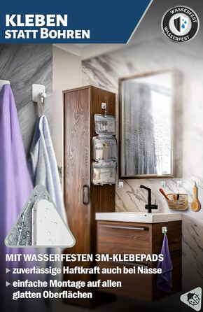 Набір гачків самоклеючих Menz, 4 шт, нержавіюча сталь, для ванної кімнати, кухні, 4 шт.