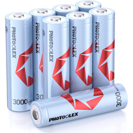 Акумулятори AA перезаряджувані (3000мВтгод, 1.5V) + NiMH акумулятори AA (2700мАг, 1.2V) 4 шт. з гібридним зарядним пристроєм та боксом для зберігання