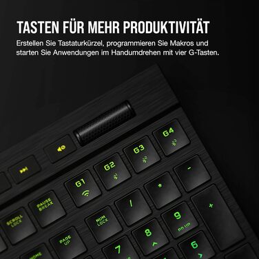 Ігрова механічна клавіатура Corsair K100 Air Wireless RGB з перемикачами Cherry MX Ultra Low Profile, Bluetooth, QWERTZ DE, чорна