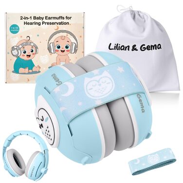 Навушники для захисту від шуму Lilian&Gema для немовлят (25dB), блакитні