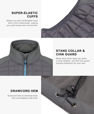 Little Donkey Andy Легка пухова жилетка для чоловіків, тепла безрукавка, outdoor куртка для піших прогулянок, подорожей, бігу, XXL, темно-сірий